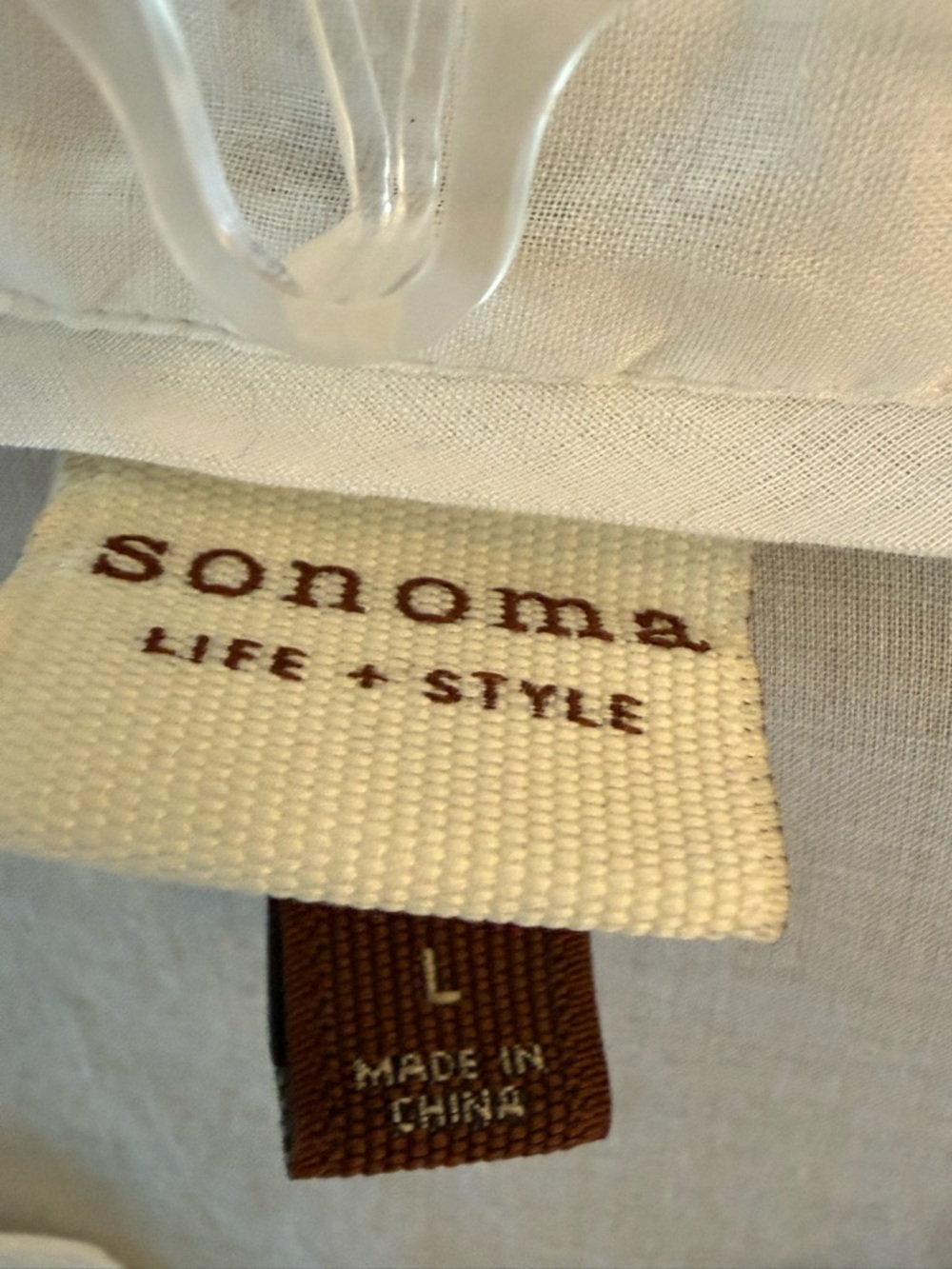 Sonoma Women’s White Cotton Button Front Blouse Size L NEW - Picture 2 of 14